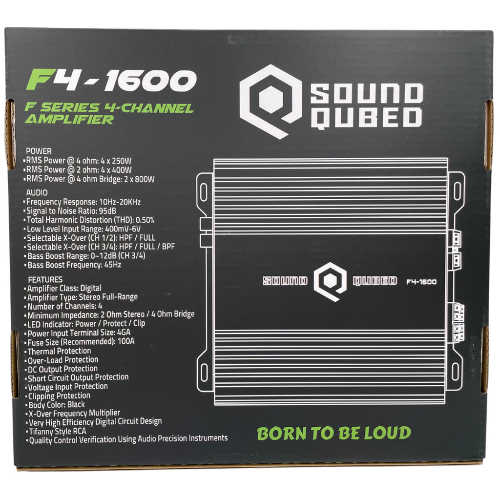 SoundQubed 1600 Watts F4-1600 Full Bridge 4 Channel Amplifier SoundQubed