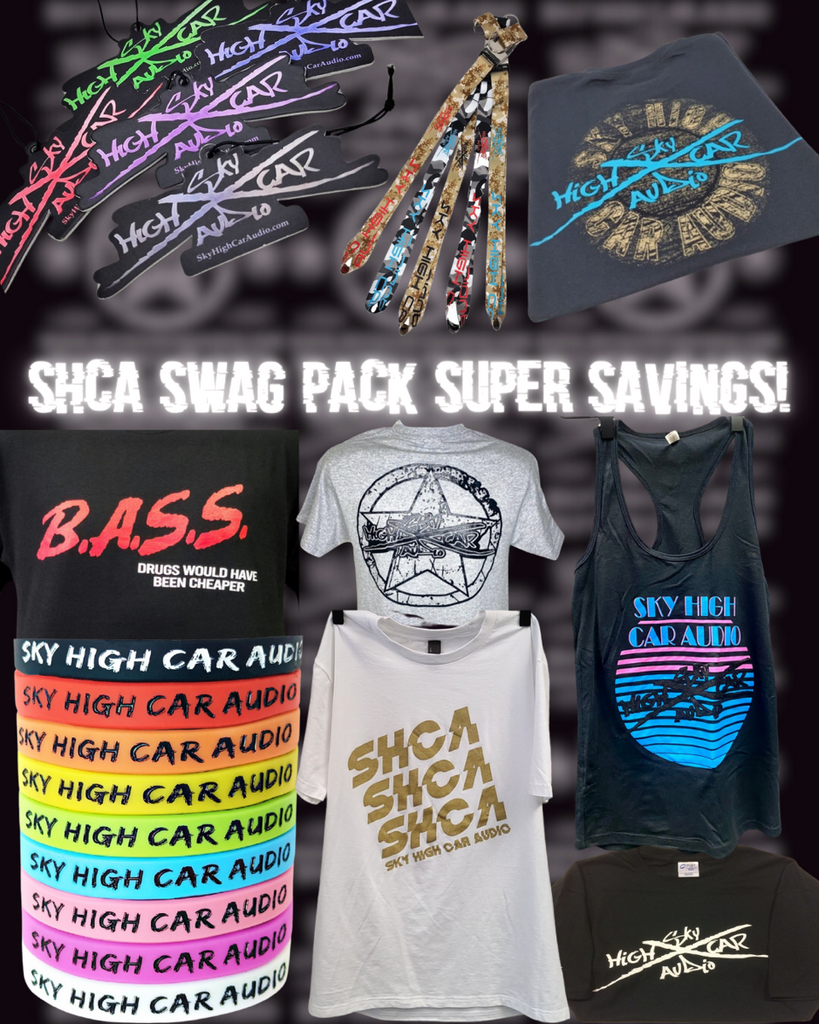 Sky High Car Audio Mystery Swag Pack - 10 Shirts Plus More! 