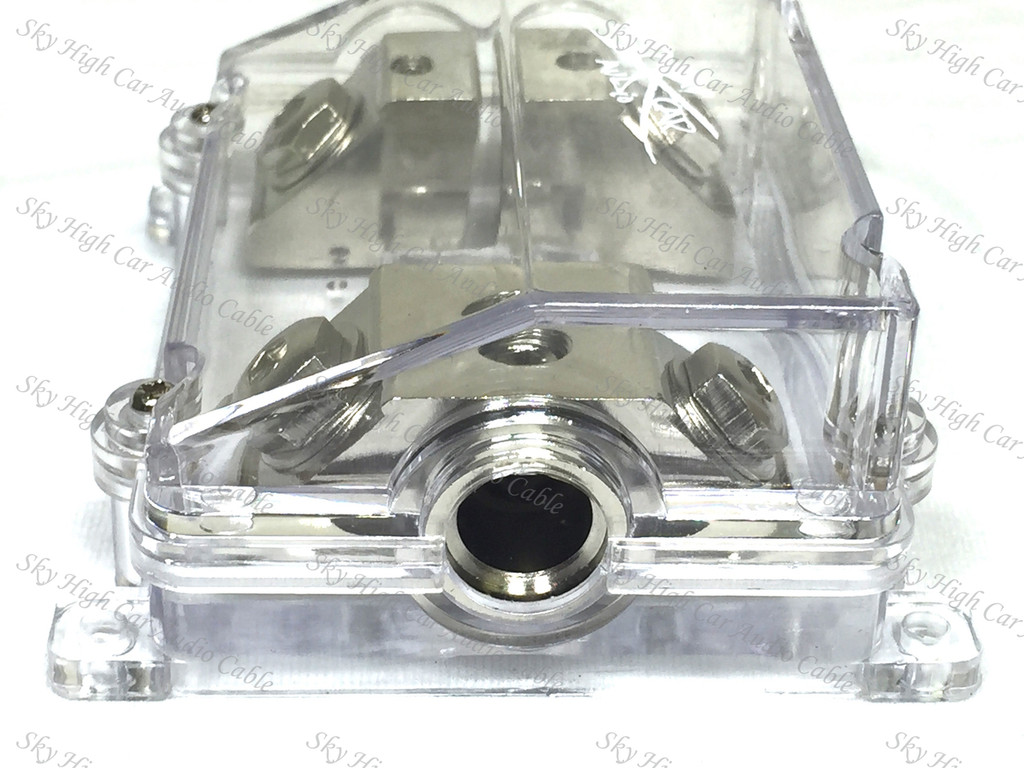 (1) 1/0 to (2) 4 ga Waterproof ANL Fused Distribution Block 