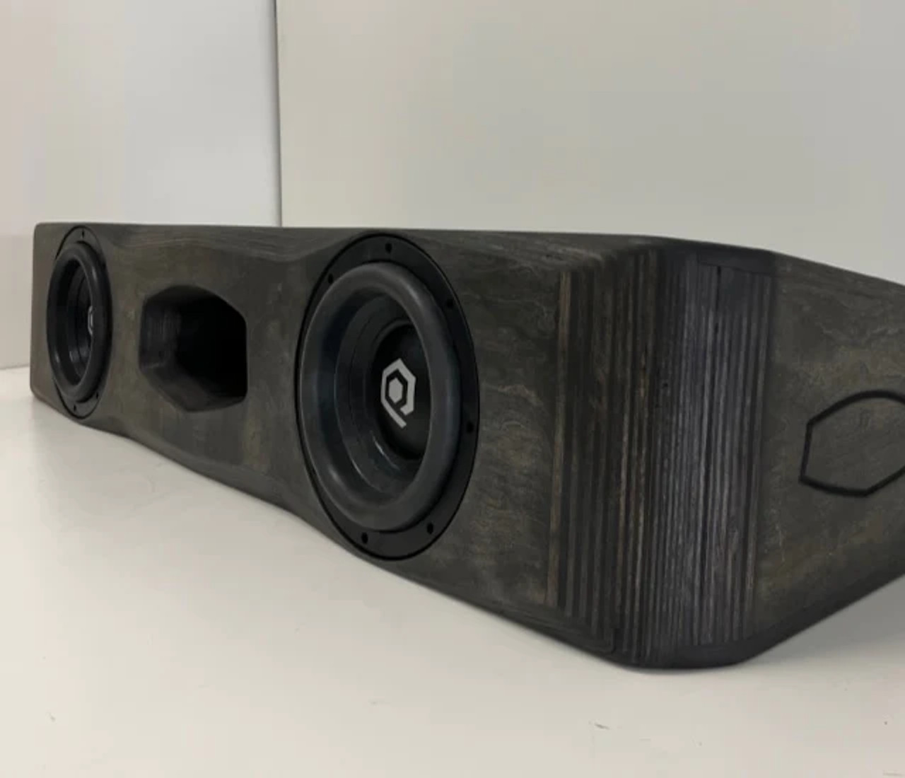 Gately Audio - FORD CREWCAB 2015 AND UP 2x 10” SUBWOOFER ENCLOSURE W/ BILLET SEAT LIFT 