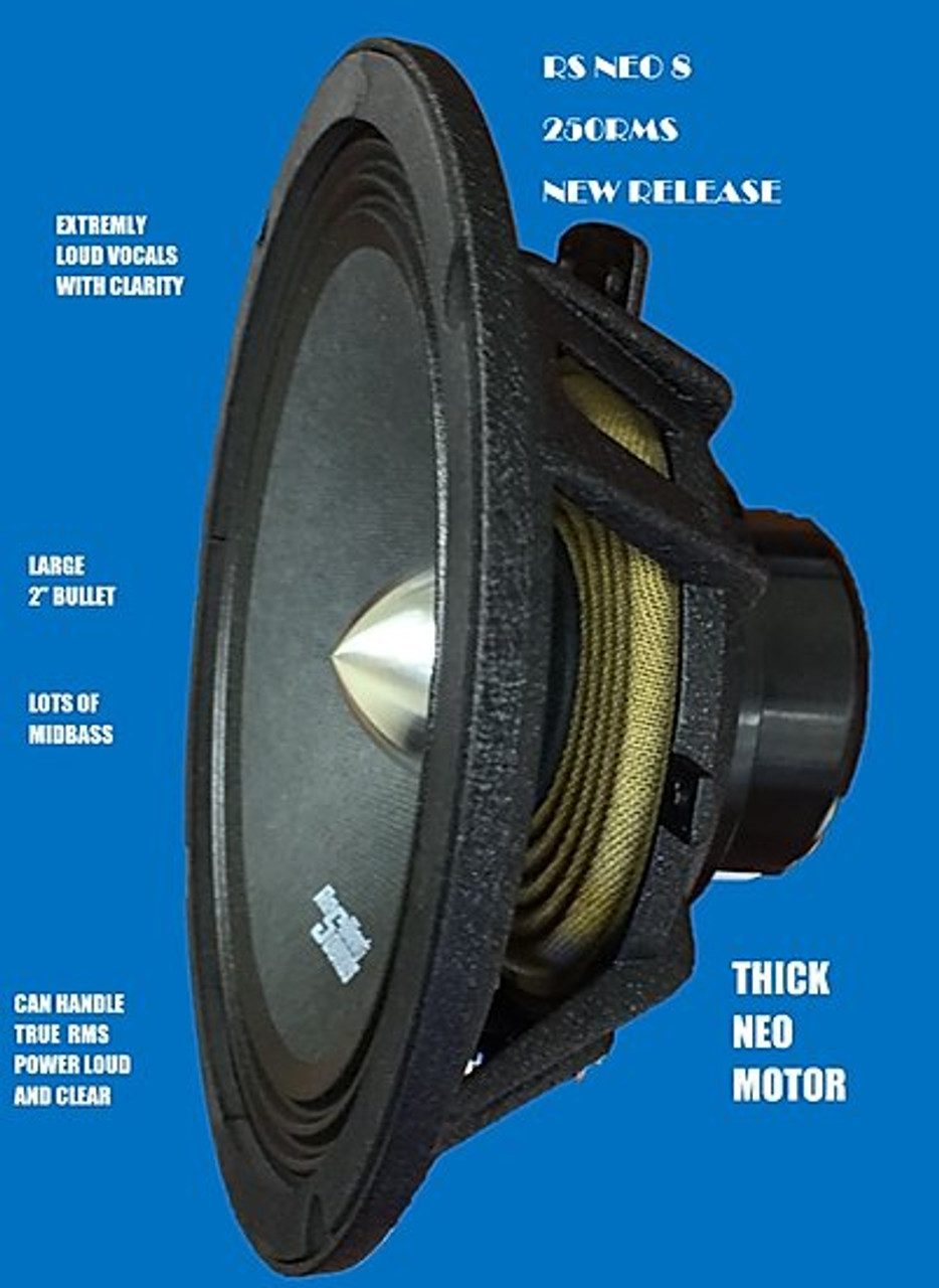 Resilient Sounds Neo 8" 250 RMS MIDRANGE SPEAKER