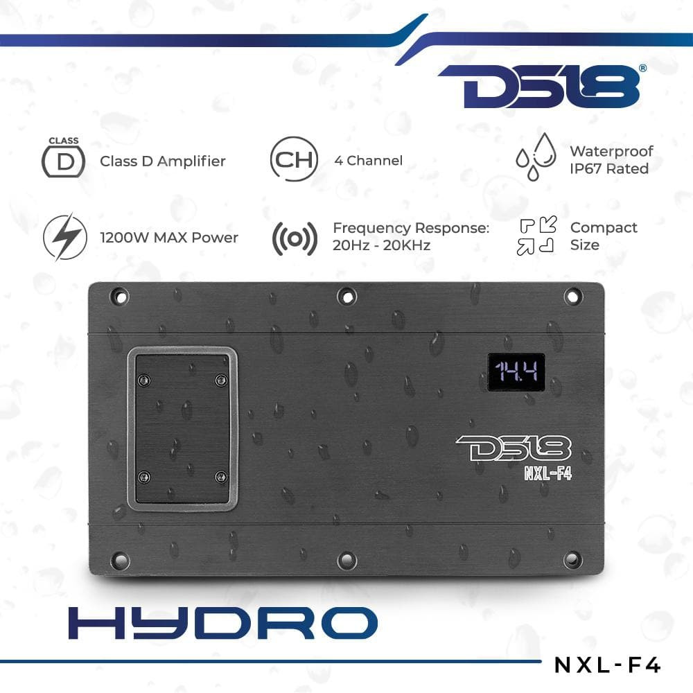 DS18 HYDRO Flush Mount Full-Range Digital Marine 4-Channel