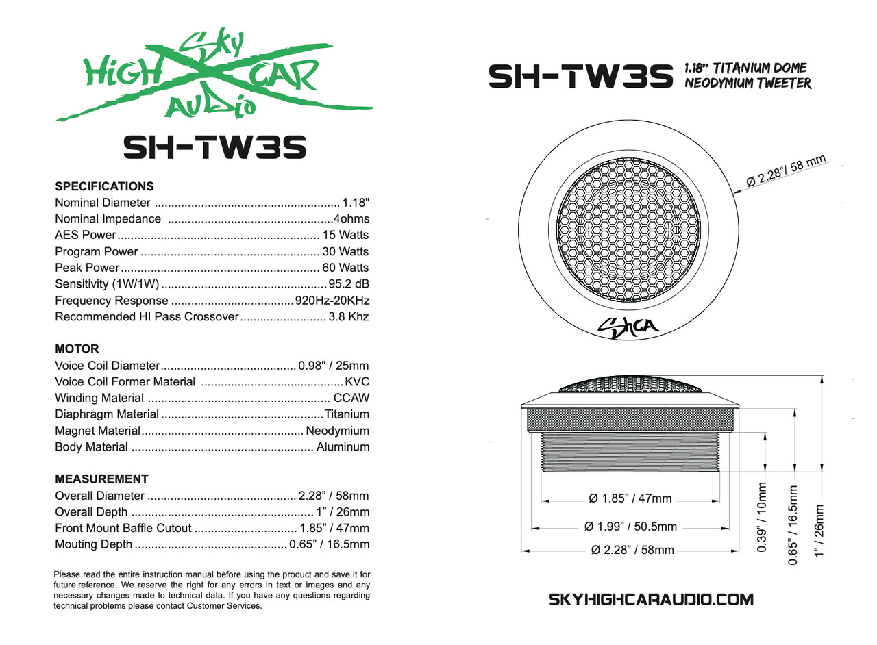 SHCA - Pro Audio TW3S Neo Titanium Diaphragm 1