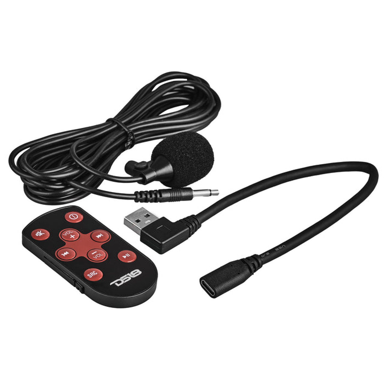 DS18 10.5" Floating Adjustable Modular Touchscreen Mechless Single-DIN Head Unit with Bluetooth, Apple Car Play, Android Mirror Link, USB, AUX, SD, AM, FM