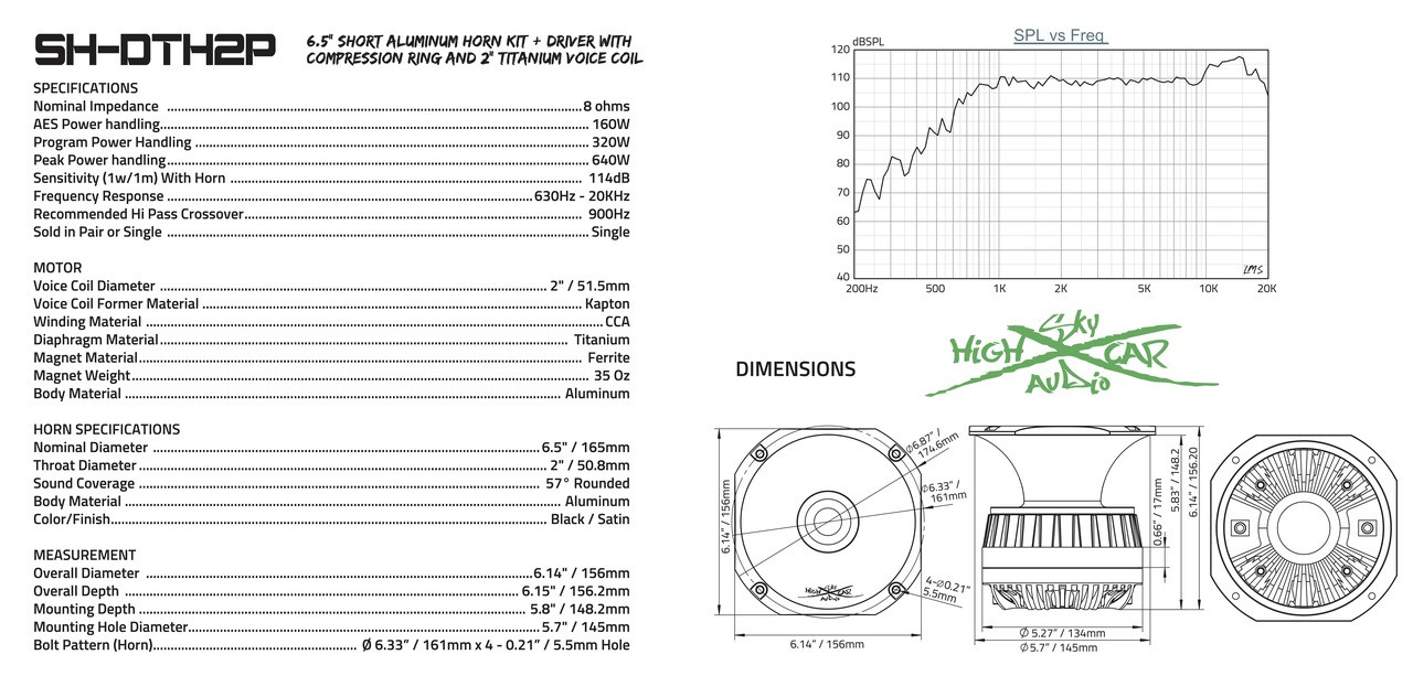 Sky High Car Audio 2 Titanium Horn Driver | SH-DTH2P