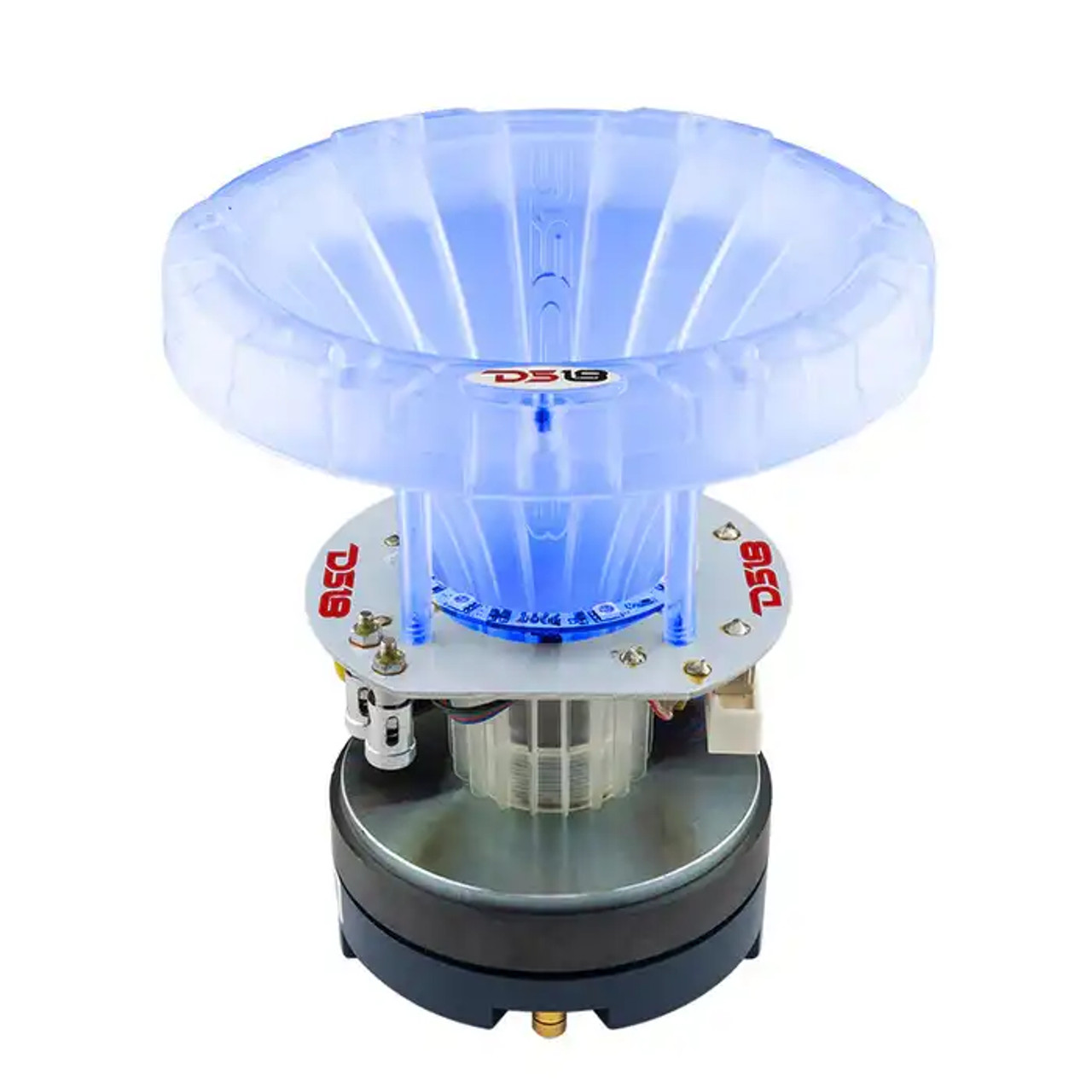 DS18 PRO-DKHCL PRO 1" Twist On Throat Compression Driver 1.75" Titanium VC with RGB Led Light Horn and Built-in Crossover 700 Watts 4 Ohms DS18