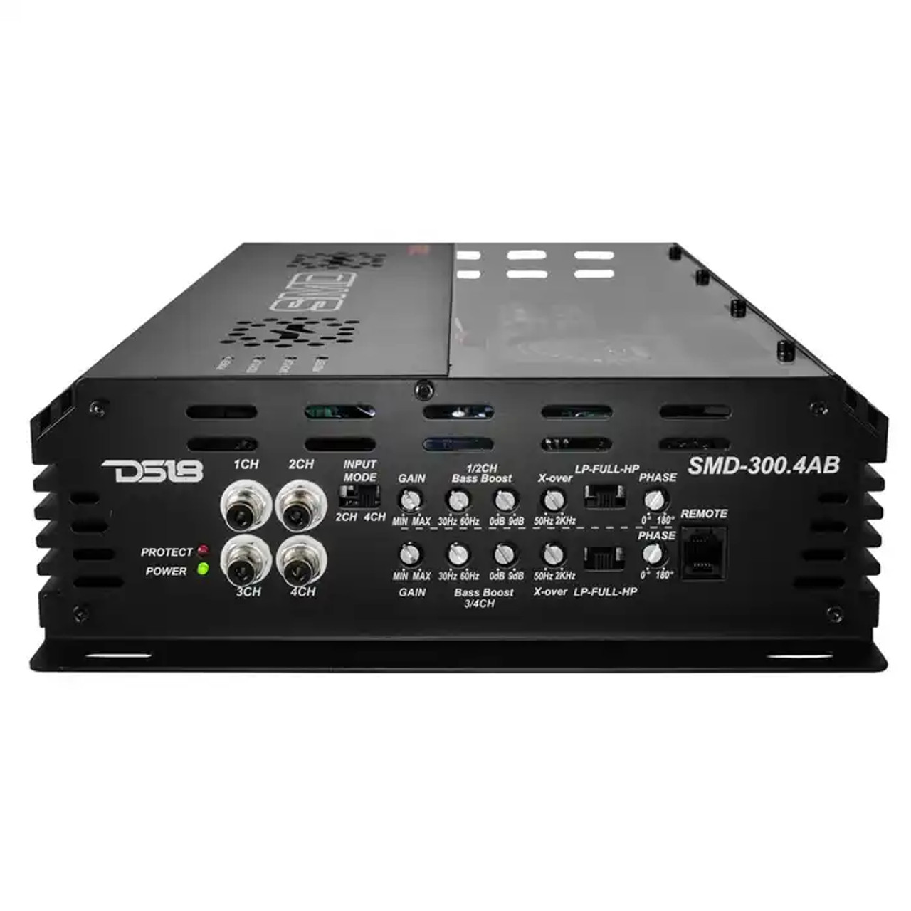 SMD - 4-Channel Class AB Amplifier with VM-1 Voltmeter and Digital LED Lights 4 x 300W at 2-Ohm - Steve Meade Designs DS18