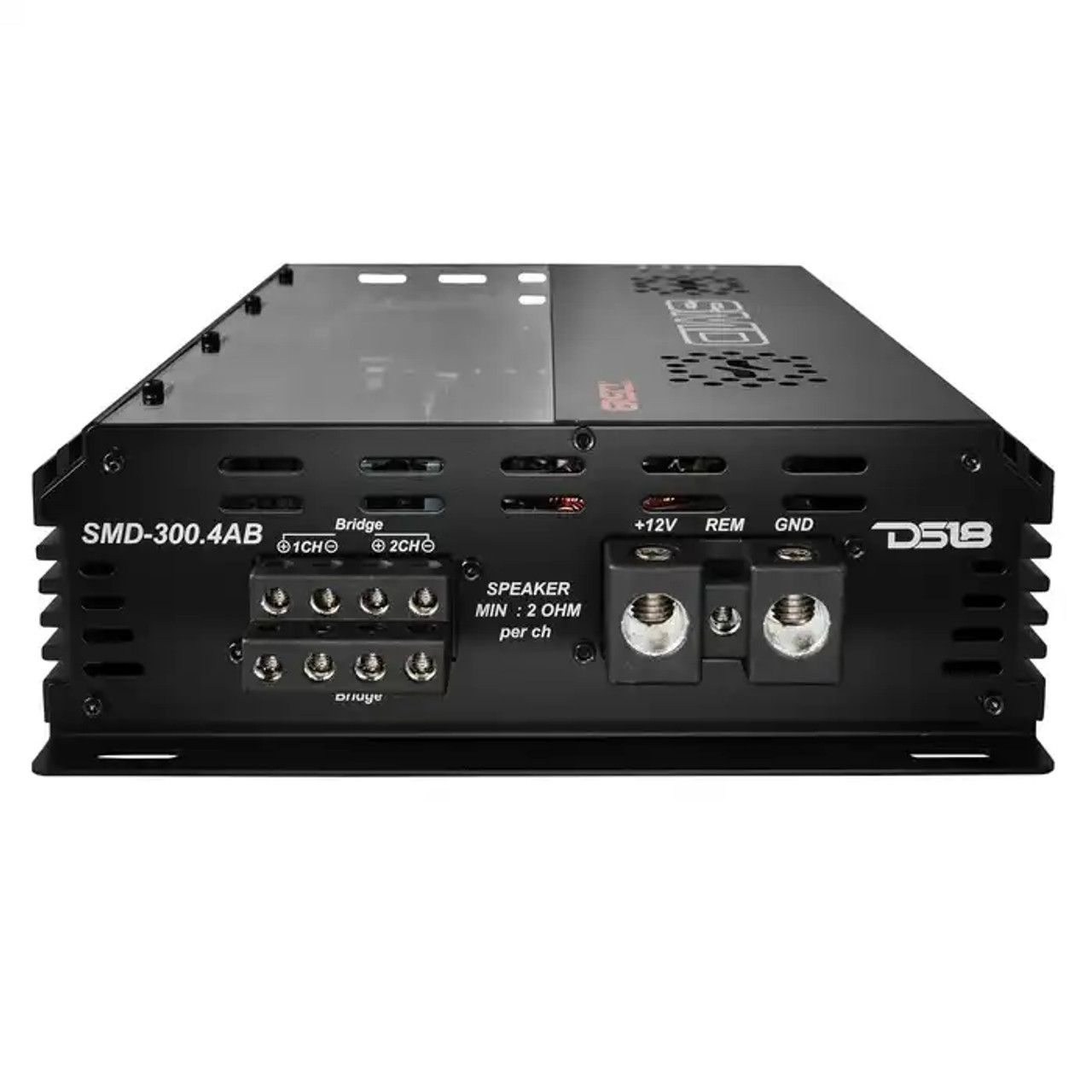SMD - 4-Channel Class AB Amplifier with VM-1 Voltmeter and Digital LED Lights 4 x 300W at 2-Ohm - Steve Meade Designs DS18