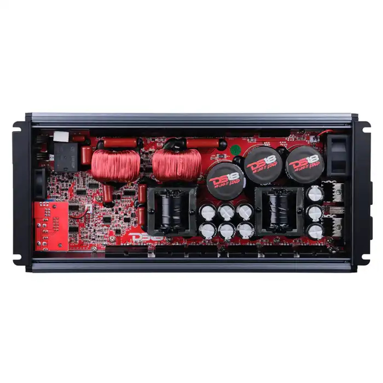 DS18 FRP Compact Full-Range Class D 1-Channel Amplifier 5,000 Watts Rms @ 1-Ohm Titanium DS18
