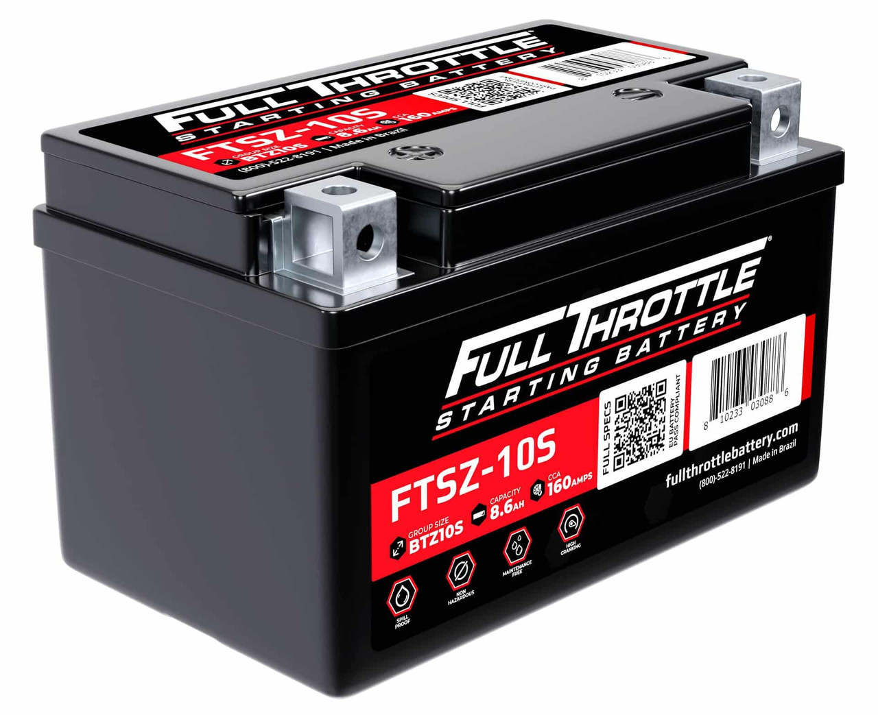 Full Throttle Starting Series FTSZ-10S High-Performance AGM Battery Full Throttle Batteries