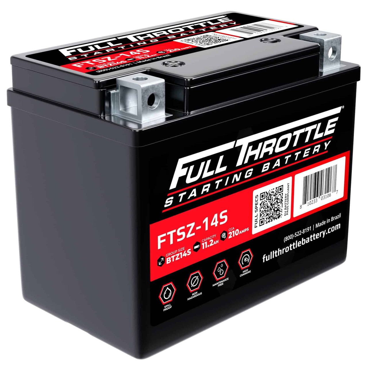 Full Throttle Starting Series FTSZ 10S High Performance AGM Battery