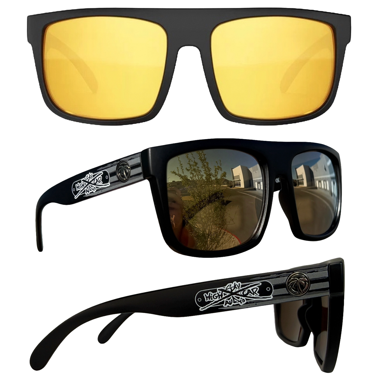 SHCA x Heatwave Regulator Sunglasses: Black with Gold Rush Lens