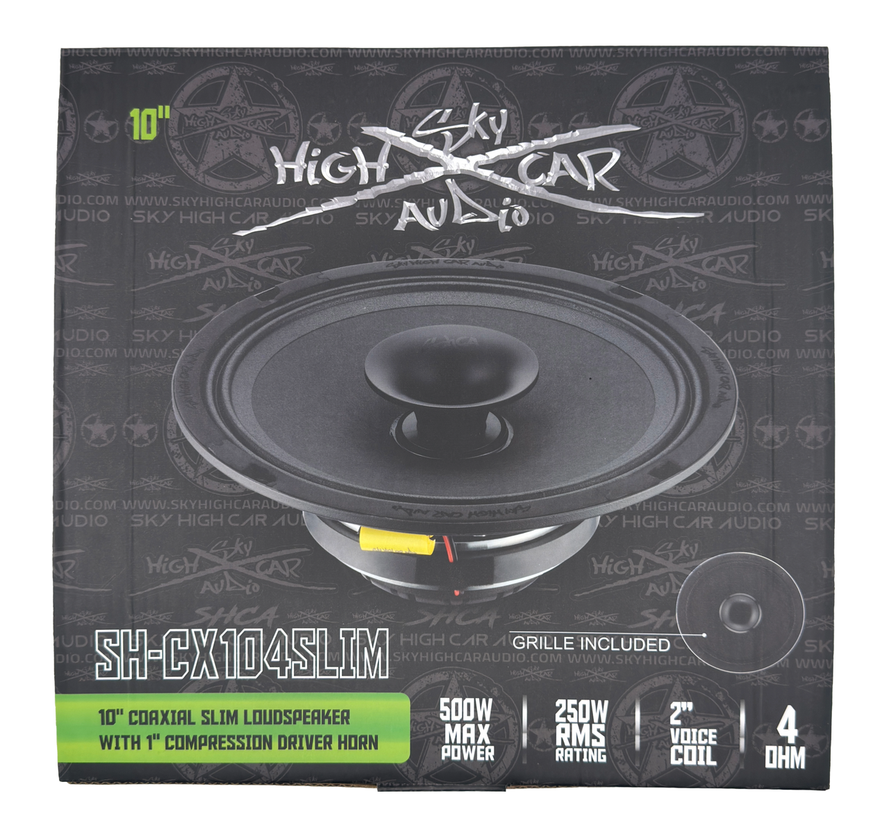 Sky High Car Audio SH-CX104SLIM 10" Slim Coaxial Speaker With Compression Driver Horn
