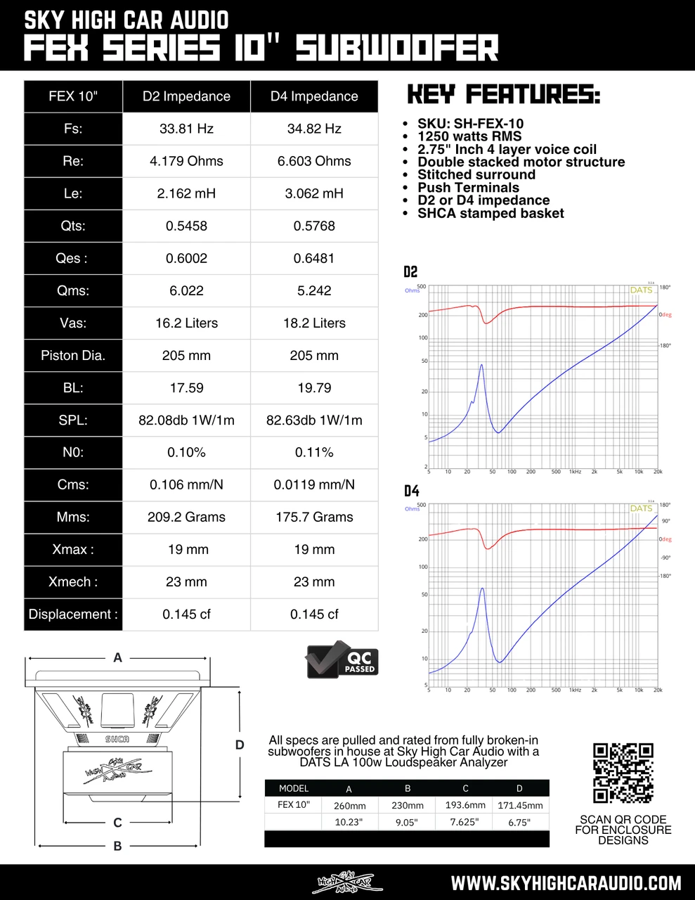 Sky High Car Audio FEX Series 10" Subwoofer