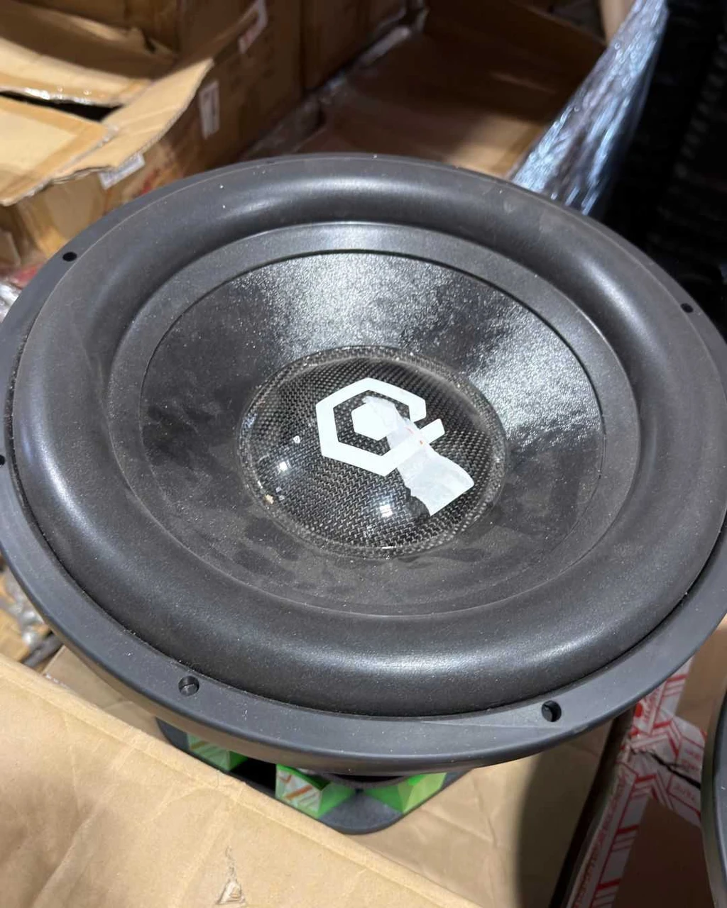 B Stock - SoundQubed Team NEO 15" D2 with green pillars SoundQubed