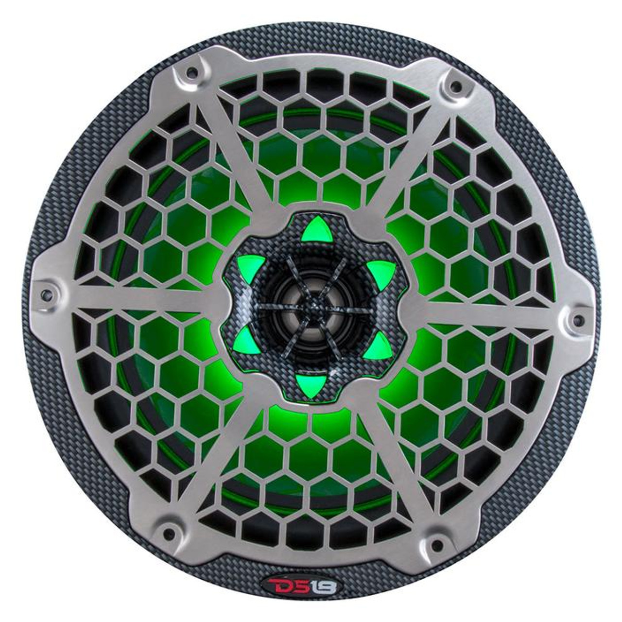 DS18 HYDRO 8" 2-WAY MARINE SPEAKERS WITH INTEGRATED RGB LED LIGHTS 450 WATTS BLACK CARBON FIBER (PAIR)