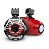 DS18 8" Neodymium Marine Towers with Built-In Passive Radiator, 1" Driver and RGB LED Light 550 Watts (Pair) - Red