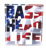 Bass Head Life American Flag Contour cut 3X3