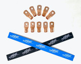 Sky High Car Audio 4 Gauge Copper or Tinned Copper Ring Terminals w/ Heat Shrink Tubing - 10 Pack