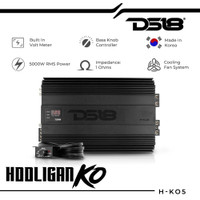 DS18 2021 HOOLIGAN KO SPL Series 1-Channel Monoblock Amplifier with Voltmeter and Clip Indicator 5000 Watts RMS Made In Korea