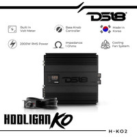 DS18 HOOLIGAN KO SPL Series 1-Channel Monoblock Amplifier with Voltmeter and Clip Indicator 2000 Watts RMS