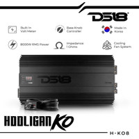 DS18 2021 HOOLIGAN KO SPL Series 1-Channel Monoblock Amplifier with Voltmeter and Clip Indicator 8000 Watts RMS Made In Korea