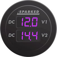 Sparked Innovations Dual Battery Voltmeter Monitor 12V DC for Main and AUX Battery