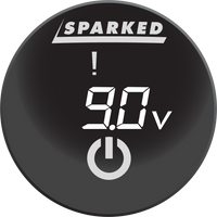 Sparked Innovations DC Voltmeter Battery Capacity Monitor Gauge with Onboard Capacitive Touch Switch