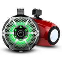 DS18 HYDRO 10" Wakeboard Pod Tower Speaker with Integrated RGB LED Lights 900 Watts (Pair) - Red