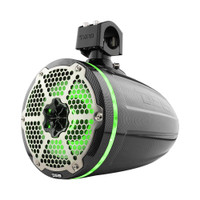 DS18 - 8" Neodymium Marine Towers with Built-In Passive Radiator, 1" Driver and RGB LED Light 540 Watts Carbon Fiber Pods (Pair)