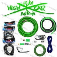 Sky High Car Audio - Amp Kit Single 1/0 to Dual 4 Gauge  CCA - Red, Green or Blue