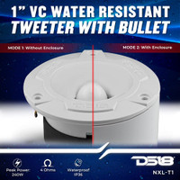 DS18 - HYDRO NXL-T1 Marine Water Resistant 3.8" Super Bullet Tweeters (Pair) - White 