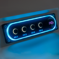 Sparked Innovations Single DIN Premium Switch and Voltmeter With Mirrored Face and RGB LED's