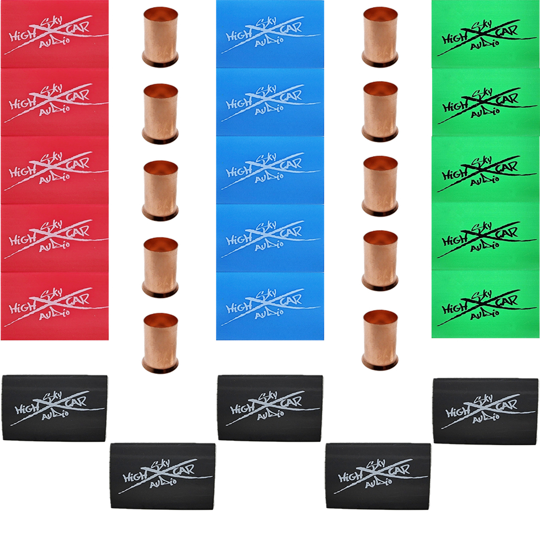 Sky High Car Audio 1/0 GA Wire Ferrules With Heat Shrink Copper