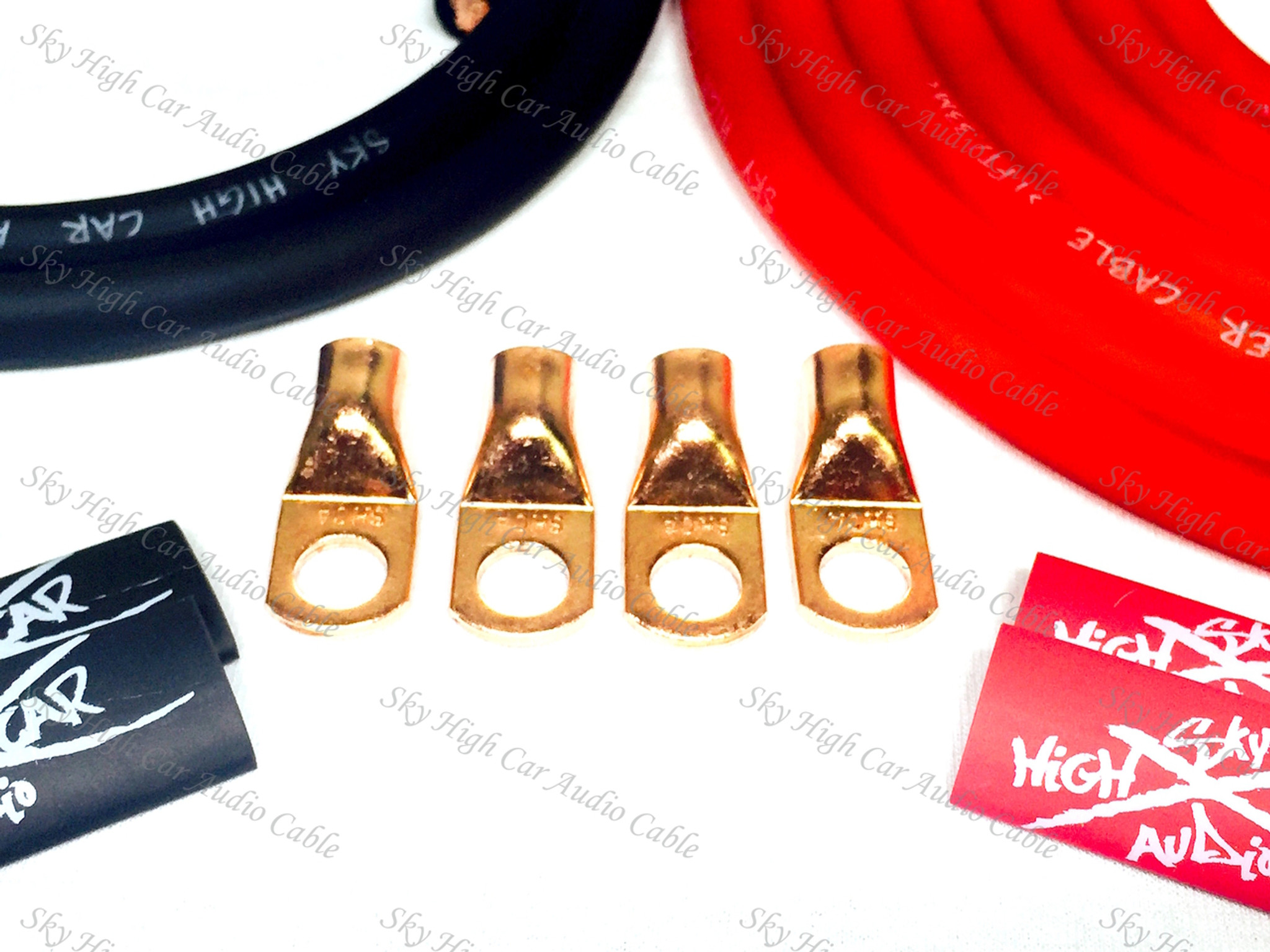 OFC 4 ga Battery Cable Relocation Kit Red/ Black Sky High Car Audio