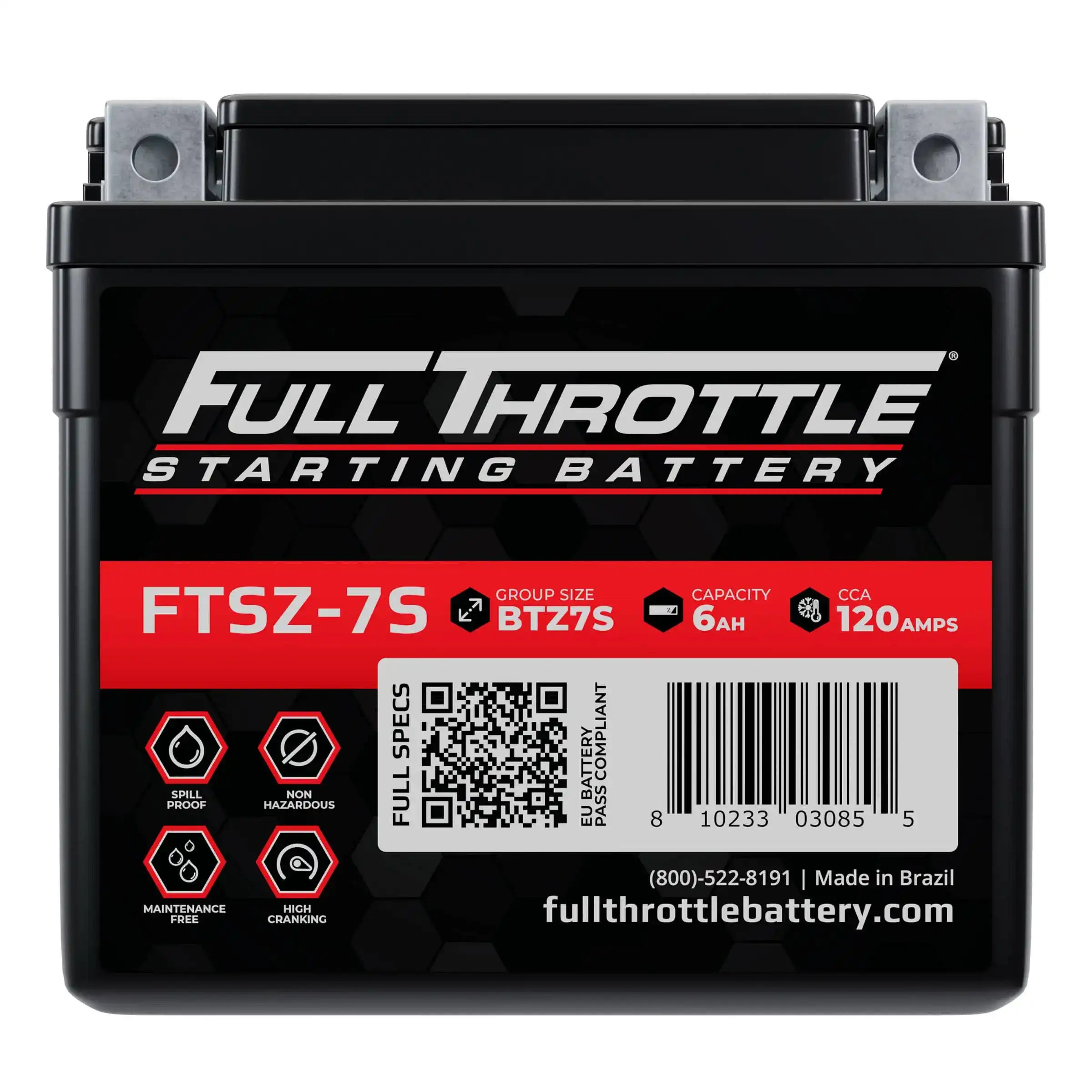Full Throttle Starting Series FTSZ-7S High-Performance AGM Battery ...