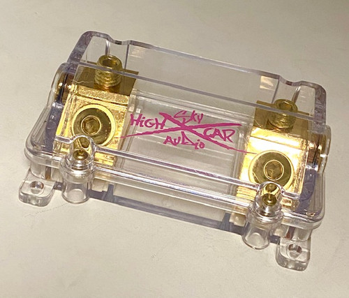 B-Stock Sky High Car Audio 1/0 Gauge Waterproof ANL Fuse Holder Set Screw - Pink - No Fuse