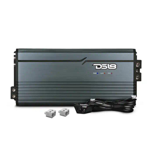 DS18 FRP Compact Full-Range Class D 1-Channel Amplifier 5,000 Watts Rms @ 1-Ohm Titanium DS18
