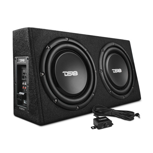 DS18 10" Active Subwoofer Shallow Enclosure with 10" Passive Subwoofer For Pickup Trucks DS18