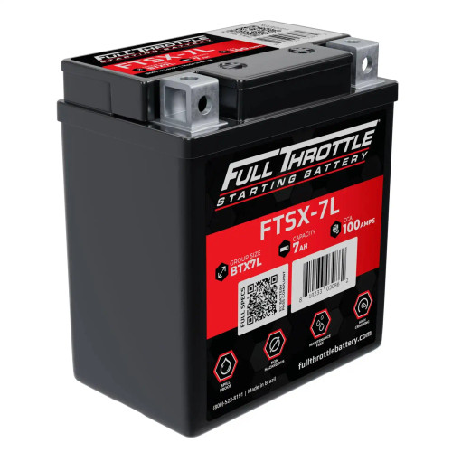 Full Throttle Starting Series FTSX-7L High-Performance AGM Battery Full Throttle Batteries