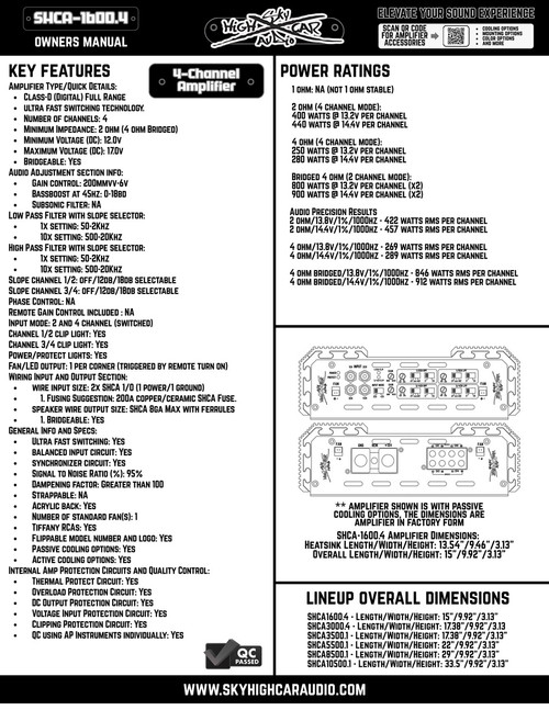 Sky High Car Audio 1600.4