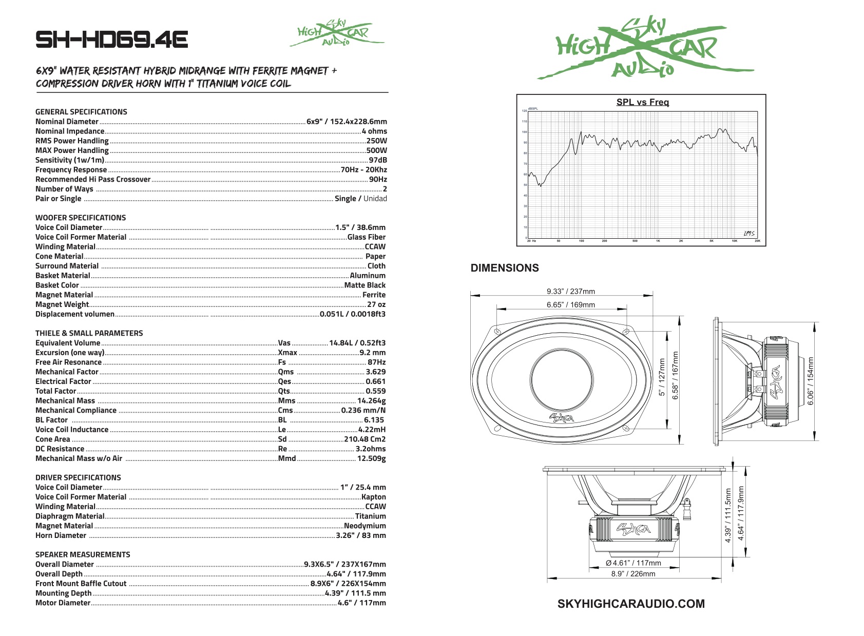 Parlantes 6x9 Pulgad 4 Vias Audio Car 4 Ohm Luxell Jgo Lx695