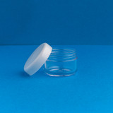 6 ml Clear Lip Balm, Eyeshadow Containers with White Lid - Image