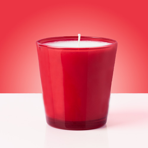 6 oz. red tapered glass candle jars