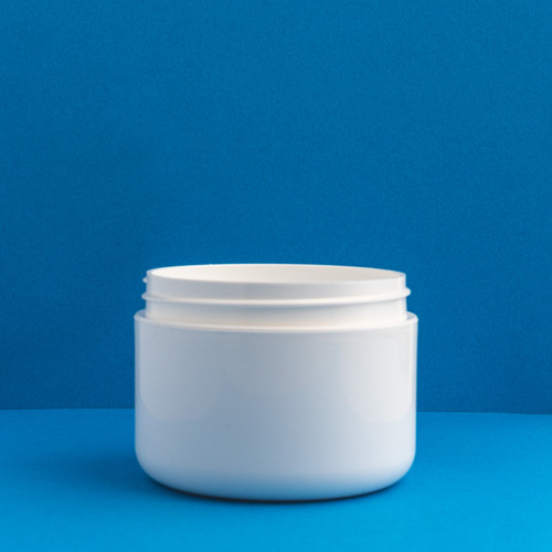 8 oz. White Double Walled Plastic Cosmetic Jar - Image