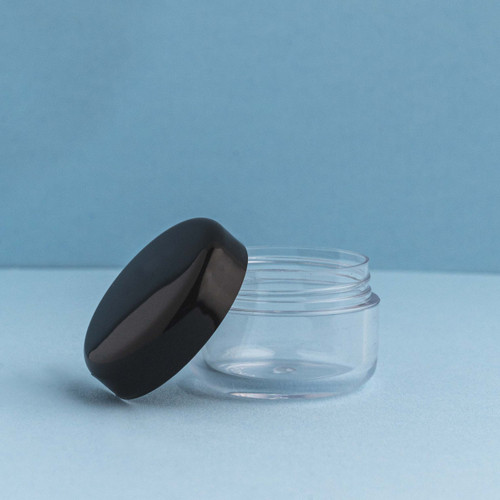 6 ml Clear Lip Balm, Eyeshadow Containers with Black Lid