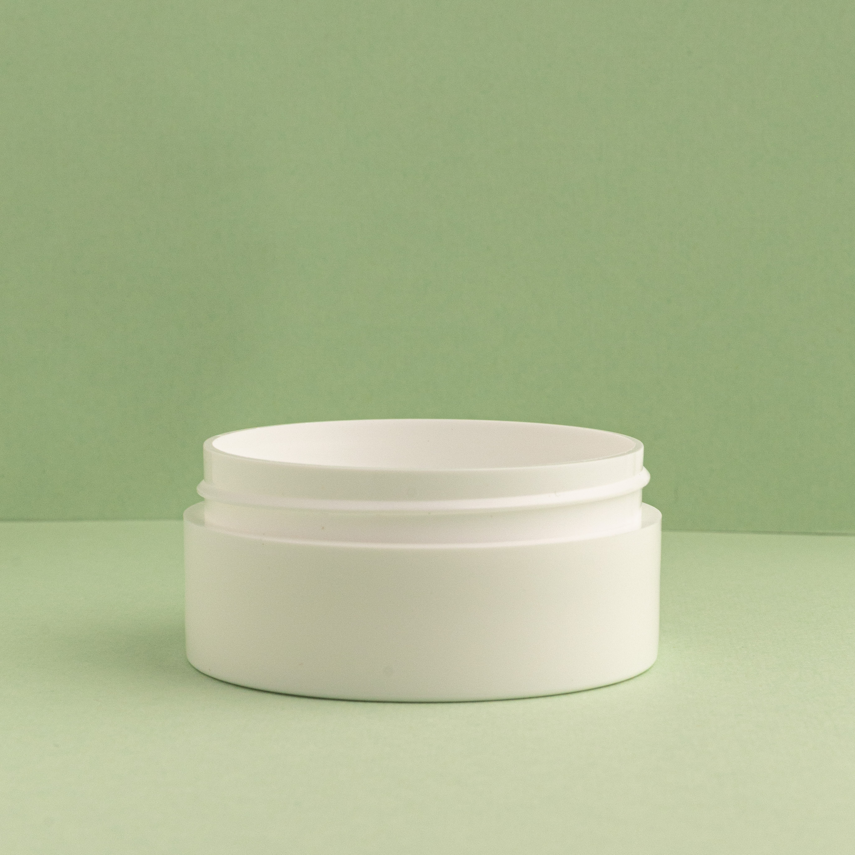 2 oz. White Plastic Low Profile Cosmetic Jars