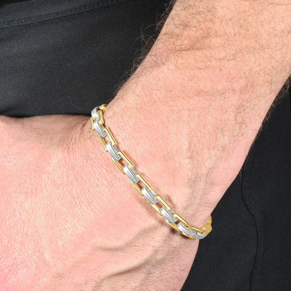 Men's Link 14k Gold (35gram) or Platinum (57gram) 6.5mm Bracelet 8.5