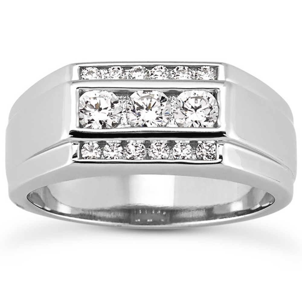 Men's Ct Diamond Ring 10k White Gold