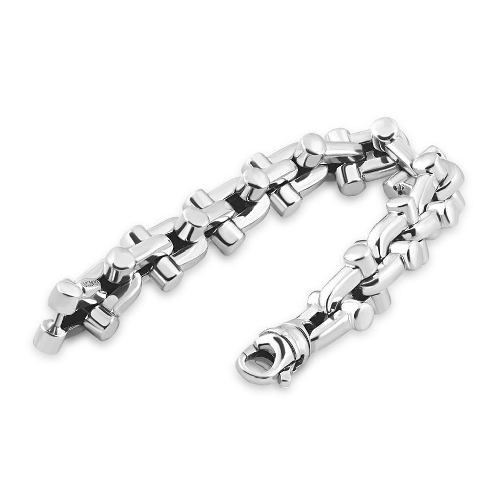 Mens 14k White, Yellow Rose Gold or Platinum 11.8mm Bracelet (200